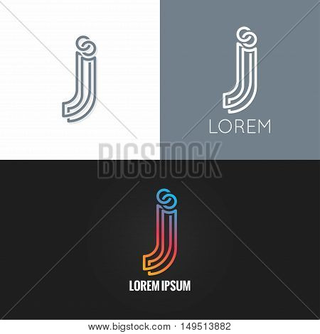 letter J logo alphabet design icon set background 10 eps