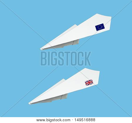 Plane Made From Paper With Flag.