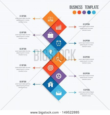 Vector infographic design 10 options. Stock illustration