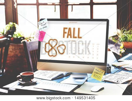Autumn Season Change Falling Calendar Organization Clover Concept