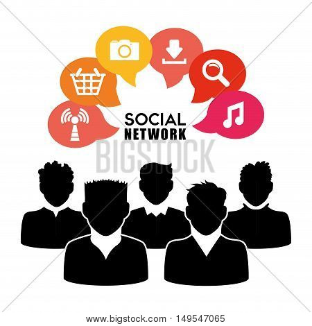 Social network peopke cloud icon information global