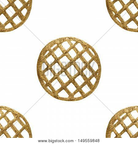 Abstract Gold Seamless Pattern. Vector Glittering Background.