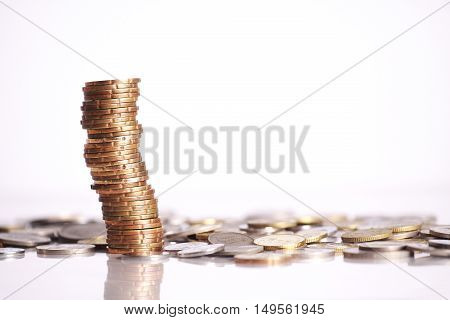 Malaysia Golden coins isolated on white background