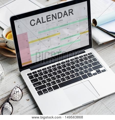 Calendar Agenda Event Meeting Reminder Schedule Graphic Concept