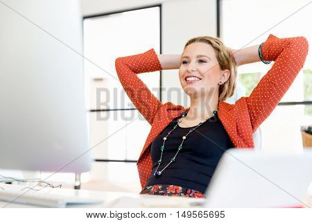 Young woman in office
