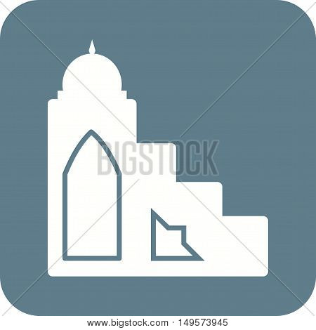 Muslim, mimbar, mosque icon vector image. Can also be used for islamic. 
