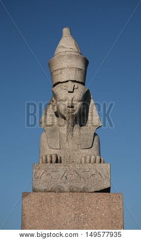 Ancient monument old egypt sphinx in Saint-Petersburg
