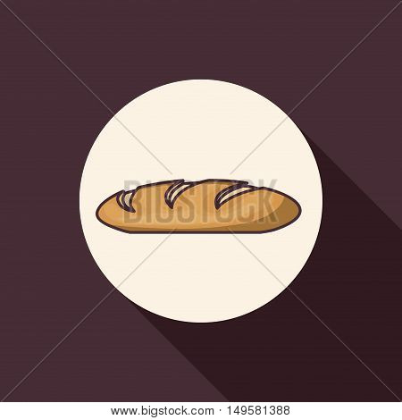 Bread icon. Bakery food daily and fresh theme. Purple background. Vector illustration