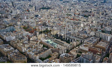 Paris streets view from the Eiffel tower