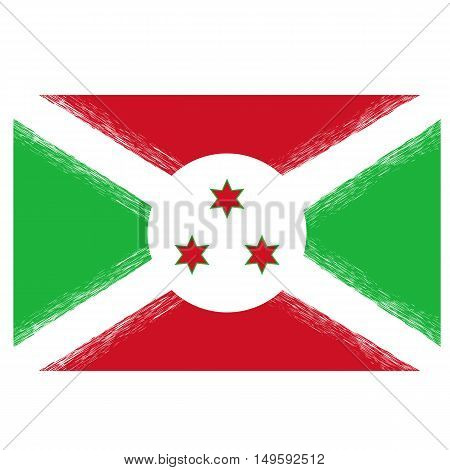 National Grunge Flag of Burundi. Symbol of Independence.