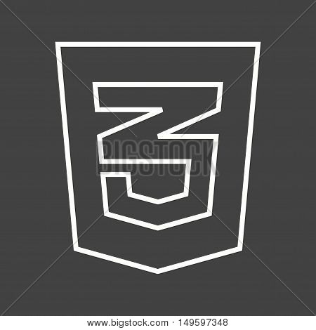 CSS3, style, web icon vector image. Can also be used for social media logos. Suitable for mobile apps, web apps and print media.