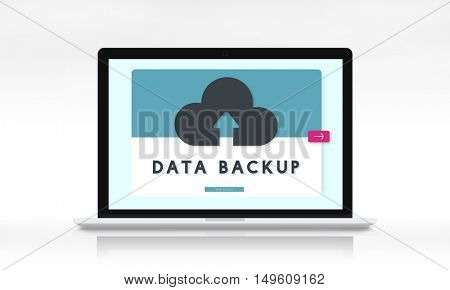 Cloud Backup Upload Transfer Sync Graphic Concept