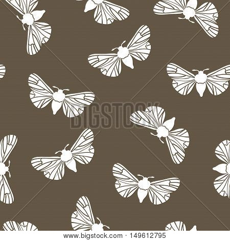 Unusual hipster seamless pattern with clothes moth. Vector background. Abstract triangular style.
