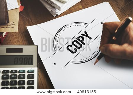 Copy Duplicate Print Scan Transcript Counterfoil Concept