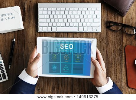 System Content Management SEO Application Graphic Concept