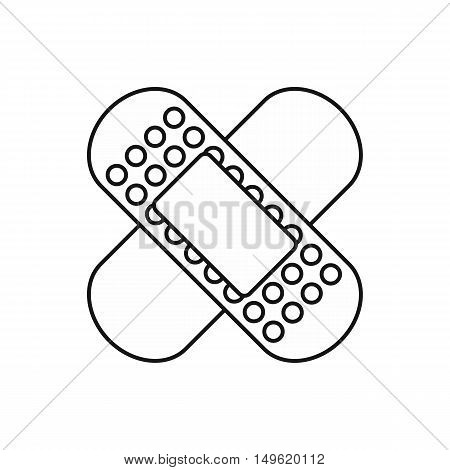 Medical patch icon in outline style on a white background vector illustration