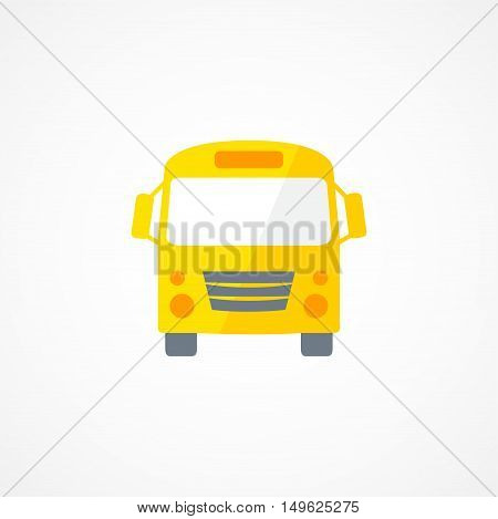 School bus icon sign on wgite background