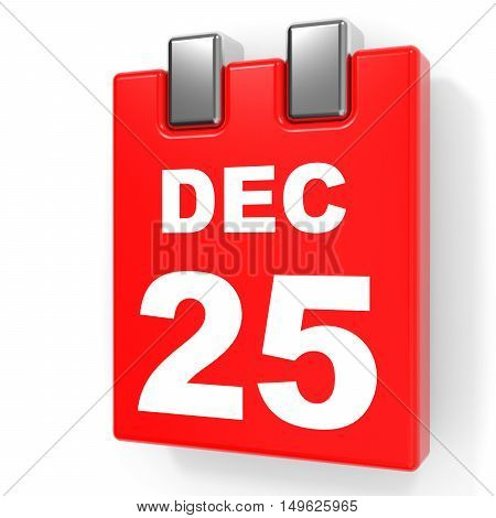 December 25. Calendar On White Background.
