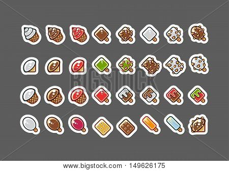 2D ice creams for creating video games set 1