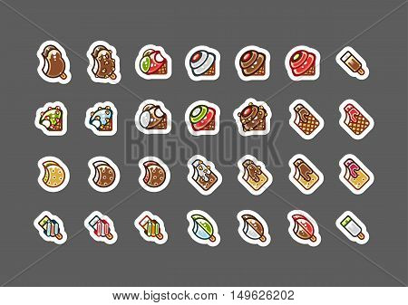 2D bitten ice creams for creating video games set 2