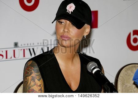 Amber Rose at the SlutWalk Festival Press Conference held at the Four Seasons Hotel in Beverly Hills, USA on September 29, 2016.