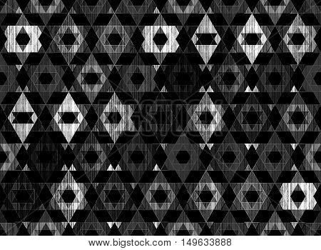 Bright grunge bohemia geometric abstract geometric textured art pattern black and white
