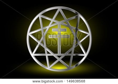 Nine pointed star , stars in a circle , Star and Cross