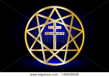 Nine pointed star , stars in a circle , Star and Cross