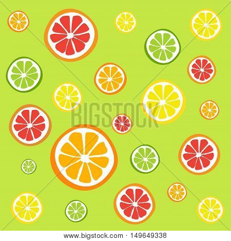 Pattern of citrus slices - orange, lemon, lime and grapefruit
