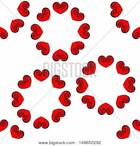Seamless pattern heart on a white background.
