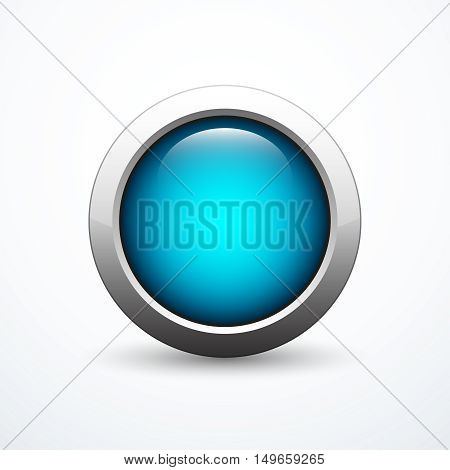 Blue round button. Vector illustration eps 100