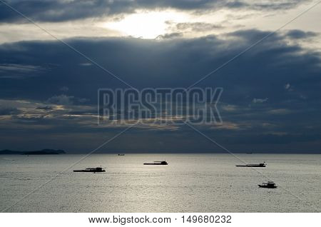 Beautiful view of Pattaya sea during sunset