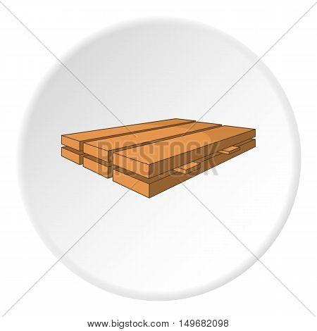 Processed wooden logs icon in cartoon style on white circle background. Felling symbol vector illustration