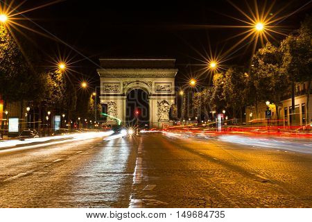The Famous Arc de Triomphe in Paris France in the summer of 2016