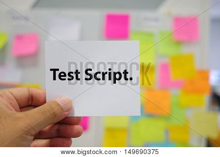 note on hand at office for test script word - can use to display or montage on your product