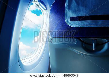 No passengers' planes, empty seats and windows.