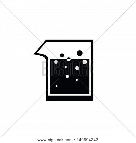 icon black test beaker lab, vector ESP10