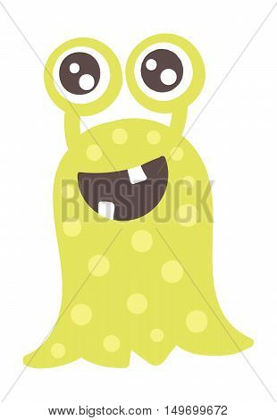 Cute monster color character funny design element. Humour emoticon fantasy monster unique expression sticker isolated. Alien sticker vector fantasy monster paint crazy animals.