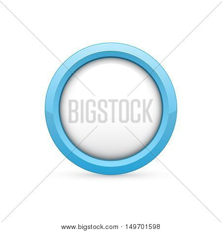 Blue round button. Vector illustration eps 10.