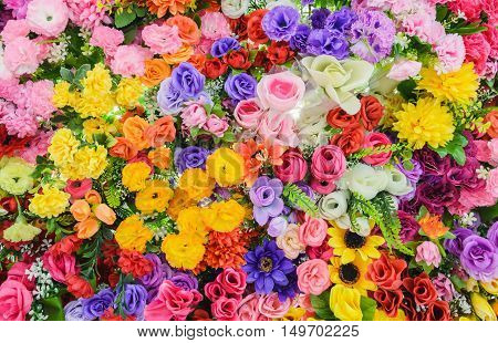 bueatiful Bunch of flowers Colorful mixed bouquet with various spring flowers