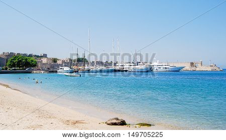 A view of Rhodes City in summer