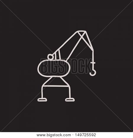 Harbor crane vector sketch icon isolated on background. Hand drawn Harbor crane icon. Harbor crane sketch icon for infographic, website or app.