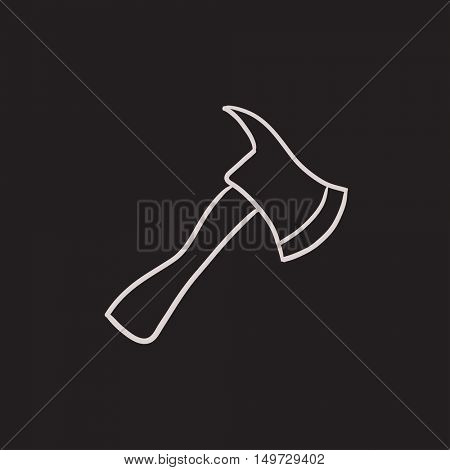 Fire axe vector sketch icon isolated on background. Hand drawn Fire axe icon. Fire axe sketch icon for infographic, website or app.