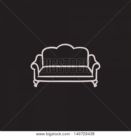 Sofa vector sketch icon isolated on background. Hand drawn Sofa icon. Sofa sketch icon for infographic, website or app.