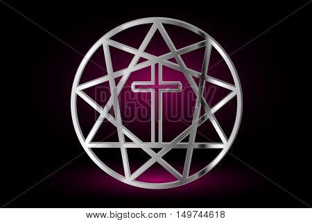 Nine pointed star ,stars in a circle , Star and Cross
