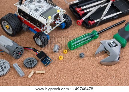 Intellectual Development Diy Robot Toy Assembly Kit With Microcontroller.