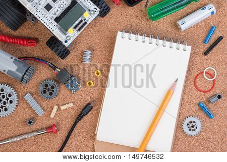 Start Learning Robotic, Building A Simple Car Robot With Microcontroller And Notebook.