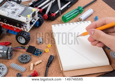 Start Learning Robotic, Building A Simple Car Robot With Microcontroller And Notebook.