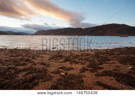 Ullapool, north Scotland: The sea at sunrise
