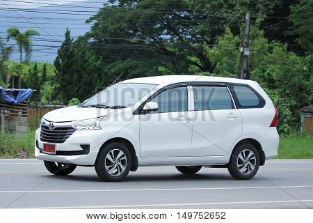 CHIANGMAI THAILAND -SEPTEMBER 1 2016: Private Toyota New Avanza car. Mini Suv Car for Urbun User. Photo at road no.121 about 8 km from downtown Chiangmai thailand.